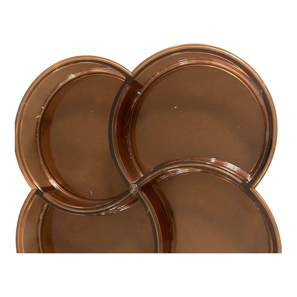 VTG 70s Dansk Acrylic Serving Tray Amber 4 Divided Compartments MCM Gunnar Cyren - Picture 3 of 5